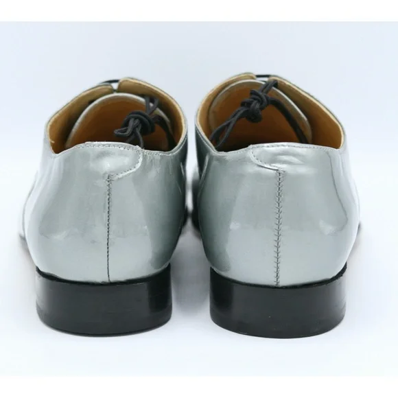 DIEPPA RESTREPO Joe Patent Leather Silver/Black Oxfords Brogues Women - Picture 7 of 15